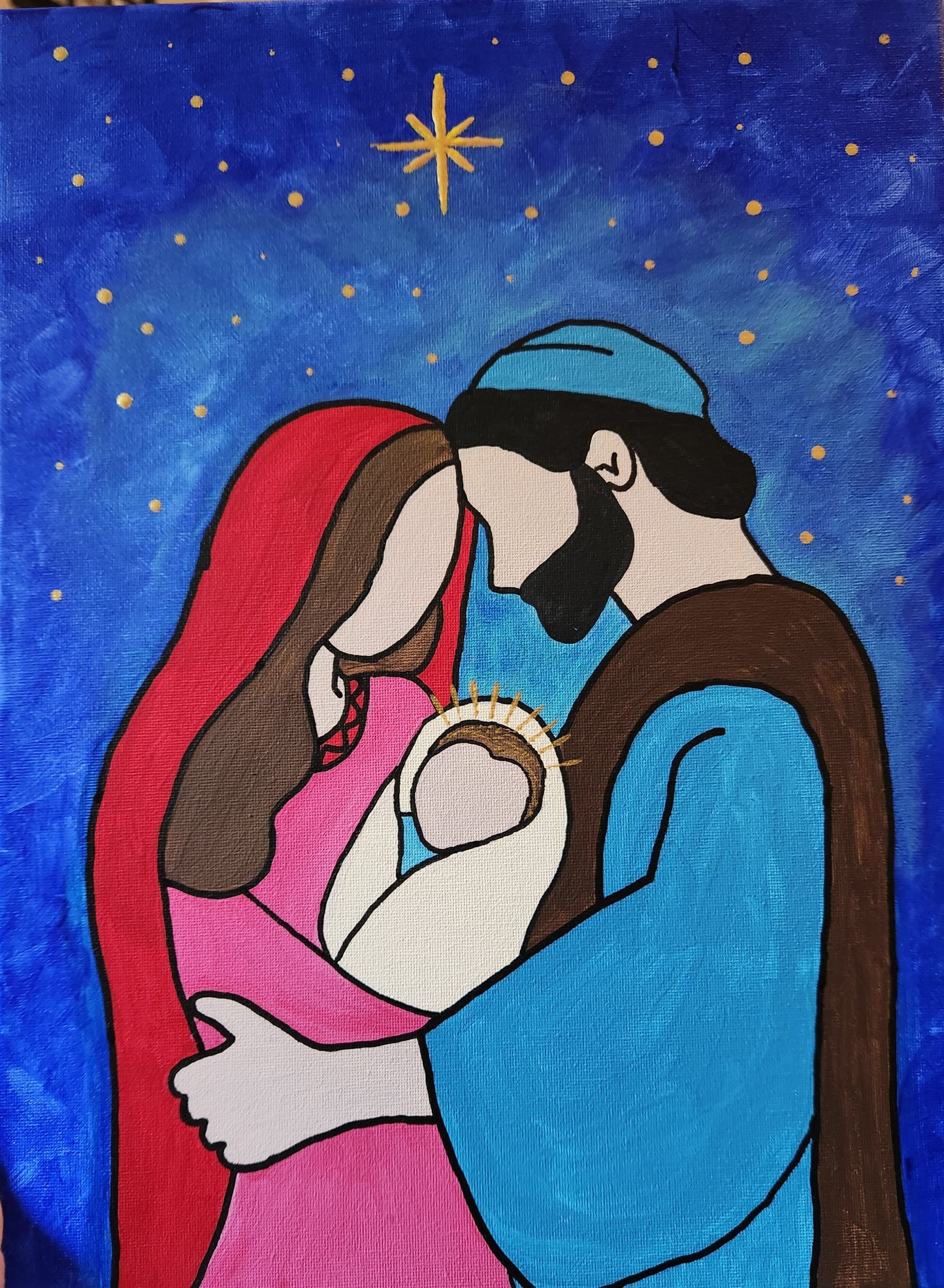 Nativity - Mary, Joseph and Baby Jesus DIY Paint at Home Painting Kit