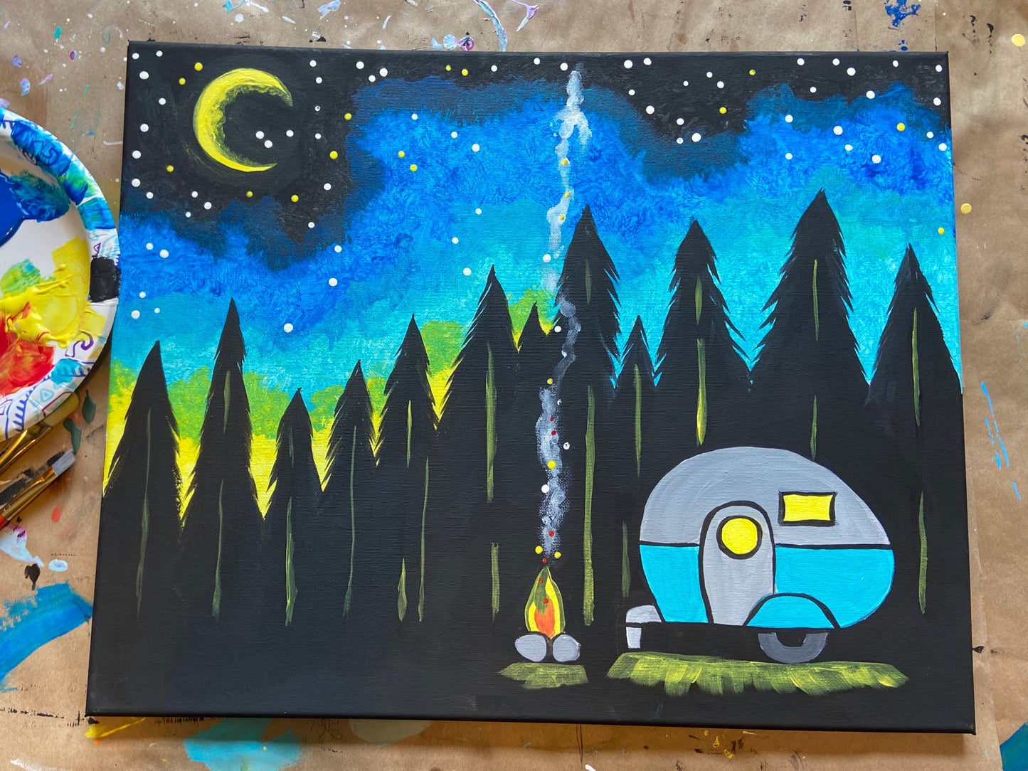 Under the Stars Camper DIY Paint at Home Painting Kit