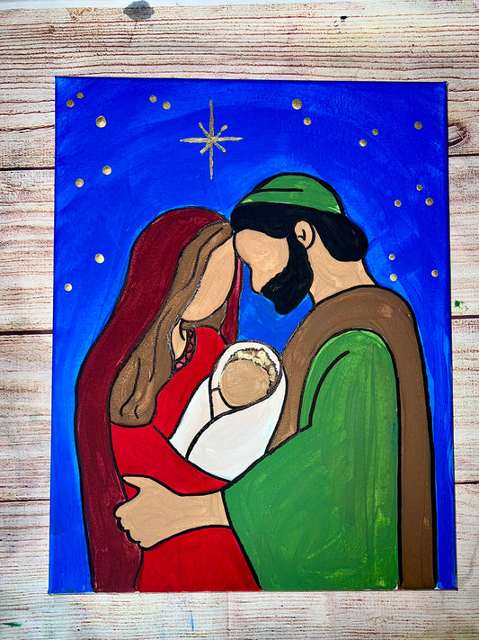 Nativity - Mary, Joseph and Baby Jesus DIY Paint at Home Painting Kit