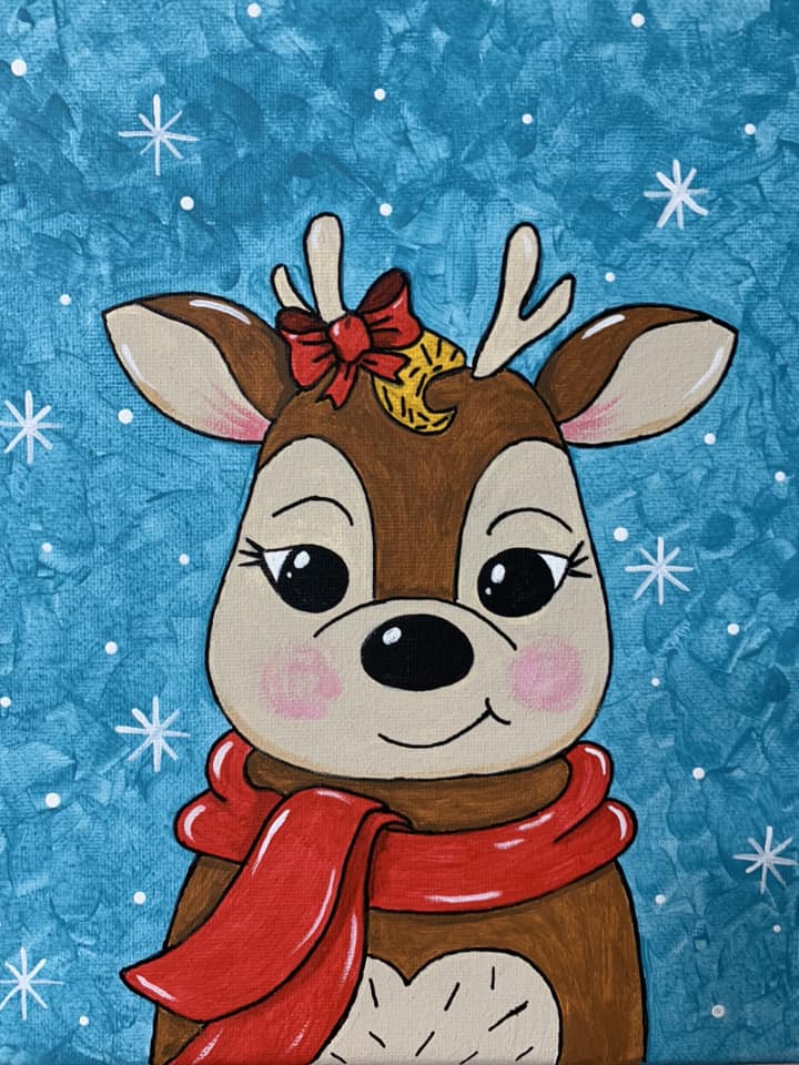 Christmas Deer Girl DIY Paint at Home Painting Kit